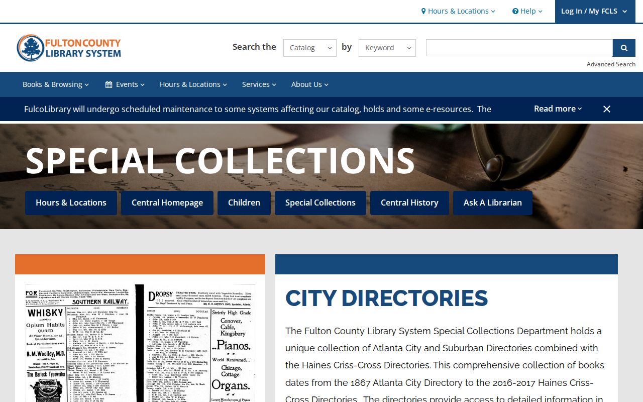 Atlanta city directory collection at Fulton County Central Library
