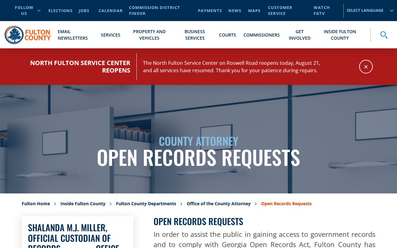 Fulton County portal for the Atlanta residents directory