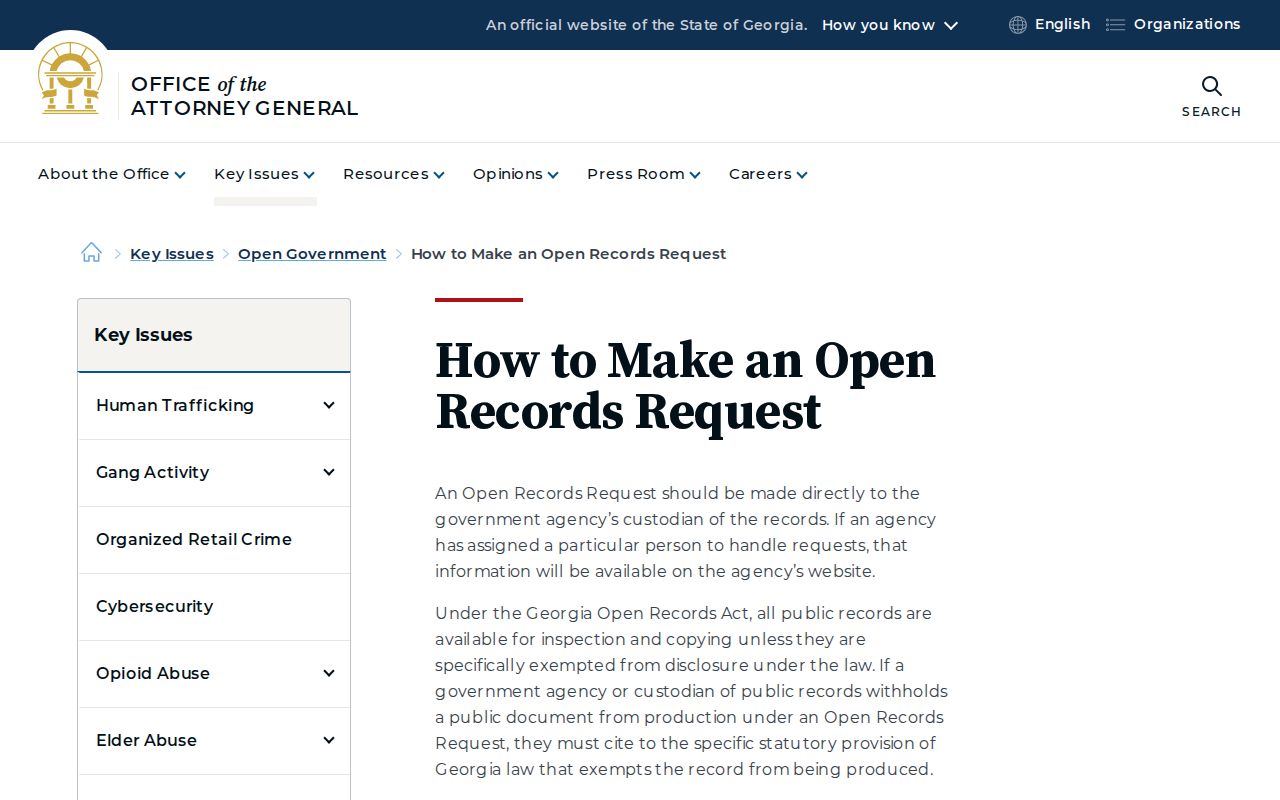 Georgia open records guide for the Atlanta residents directory