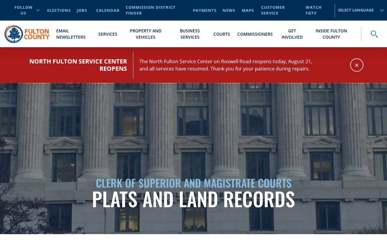 Fulton County plats and land records page for Atlanta previous residents research