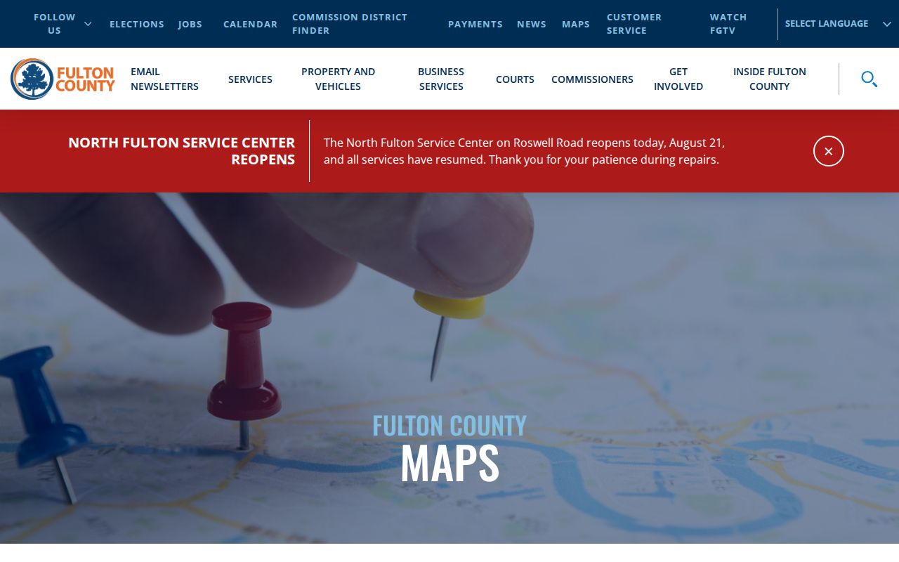 Fulton County maps page for Atlanta street and parcel research