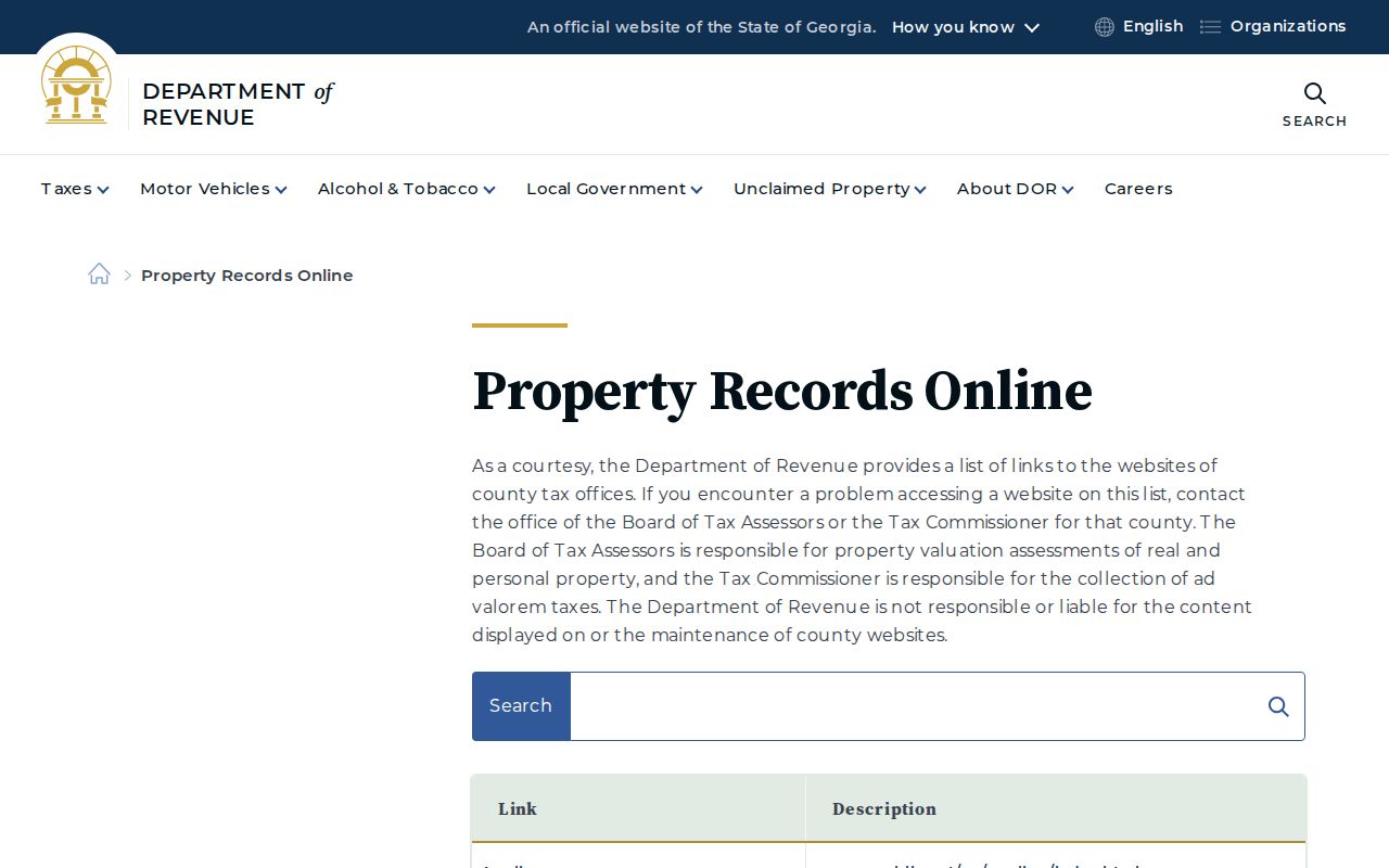 Atlanta street directory route through Georgia county property records